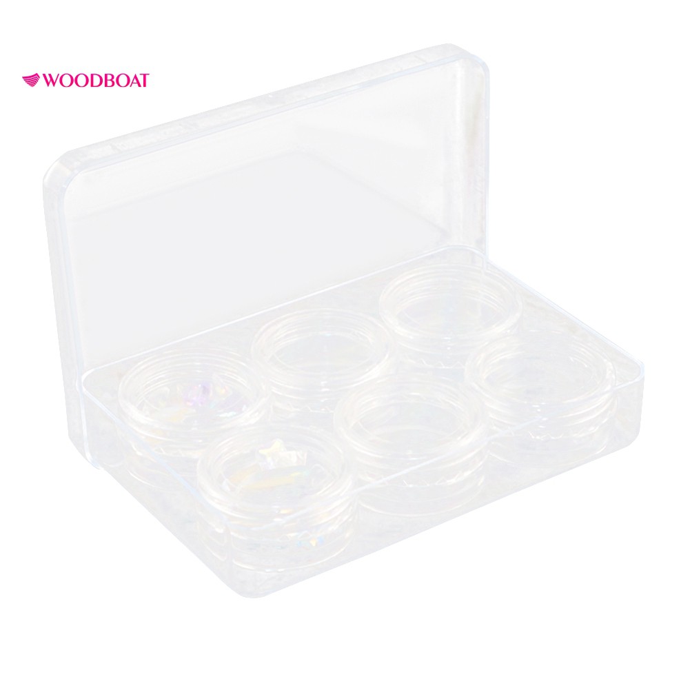 6 Grid Nail Art Storage Box Beads Container