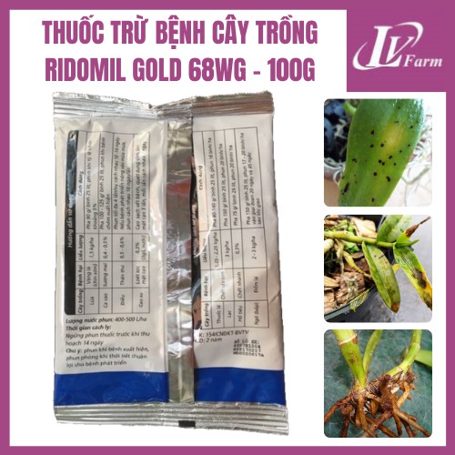 Thuốc Trừ Bệnh RIDOMIL GOLD 68WG - 100g - Trị Nấm Bệnh, Thán Thư, Sương Mai, Thối Nhũn ở Cây Trồng, Hoa Lan