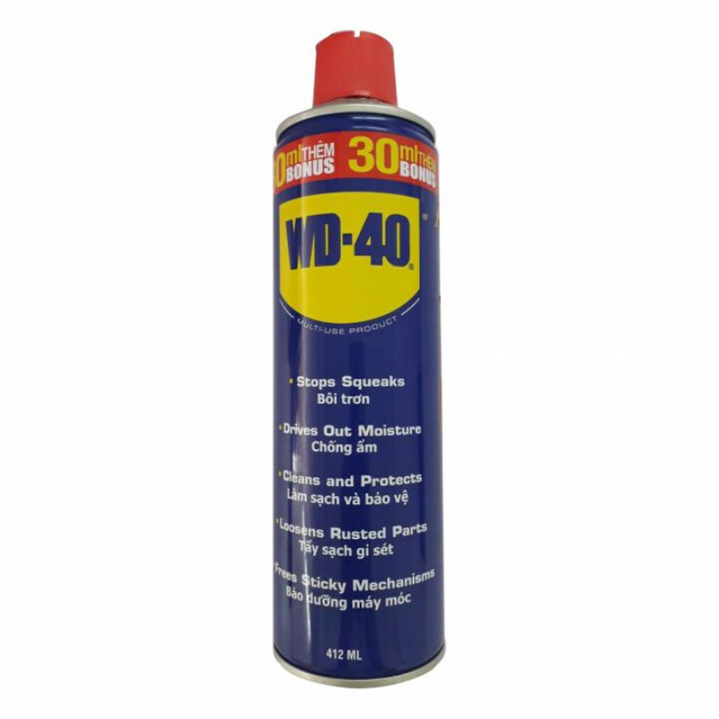 Chai Xịt WD-40 412ml Bôi Trơn, Làm Sạch, Chống Ẩm, Rỉ Sét Multi-Use Product