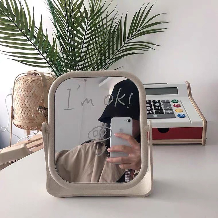 Gương để bàn , gương trang điểm 2 mặt xoay 360 độ