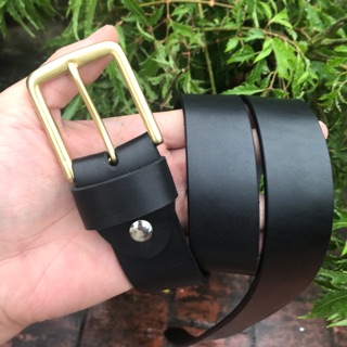 Thắt lưng da bò nguyên miếng kèm khoá inox và khoá đồng đúc