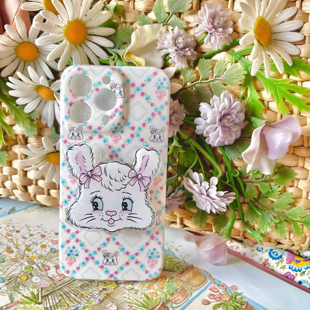 Giá Đỡ Điện Thoại Họa Tiết Hoạt Hình Chú Chó / Thỏ Dễ Thương Phong Cách Hàn Quốc