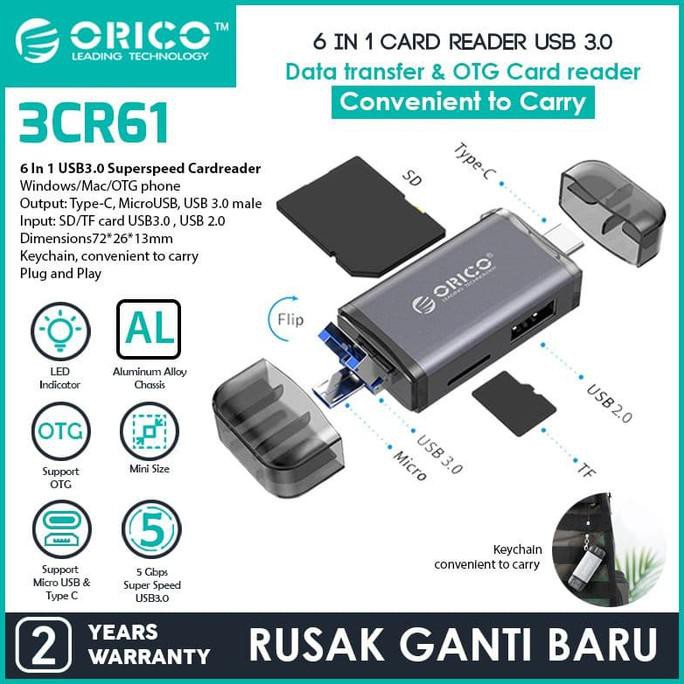 Đầu Đọc Thẻ Nhớ Orico 6 Trong 1 Otg Usb3.0-3Cr61