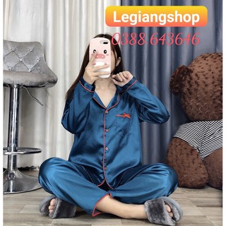 Đồ bộ mặc nhà pijama phi lụa nơ