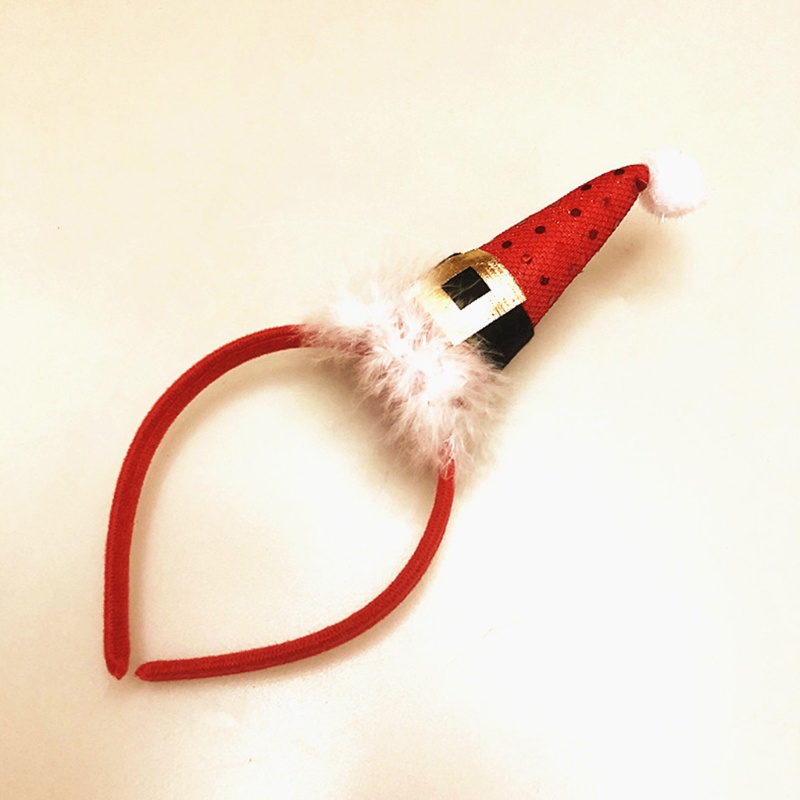 Băng Đô Mũ Ông Già Noel Đính Kim Sa Lấp Lánh