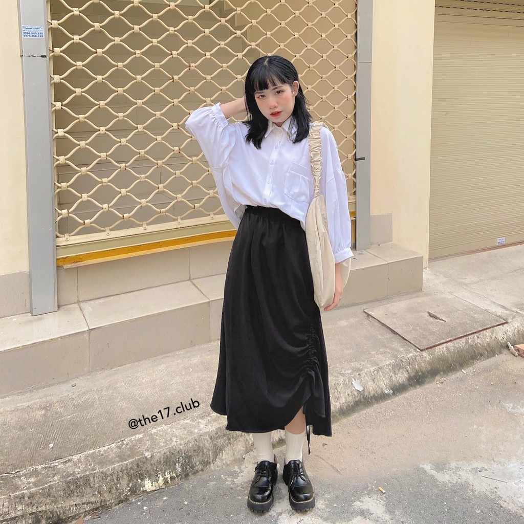 [Có sẵn] SUZUKO SKIRT The 17 Club - Chân váy rút dây lệch tà (ảnh thật sốp tự thực hiện) | BigBuy360 - bigbuy360.vn