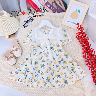 Đầm hoa nhí cổ vuông bé gái 7-20kg