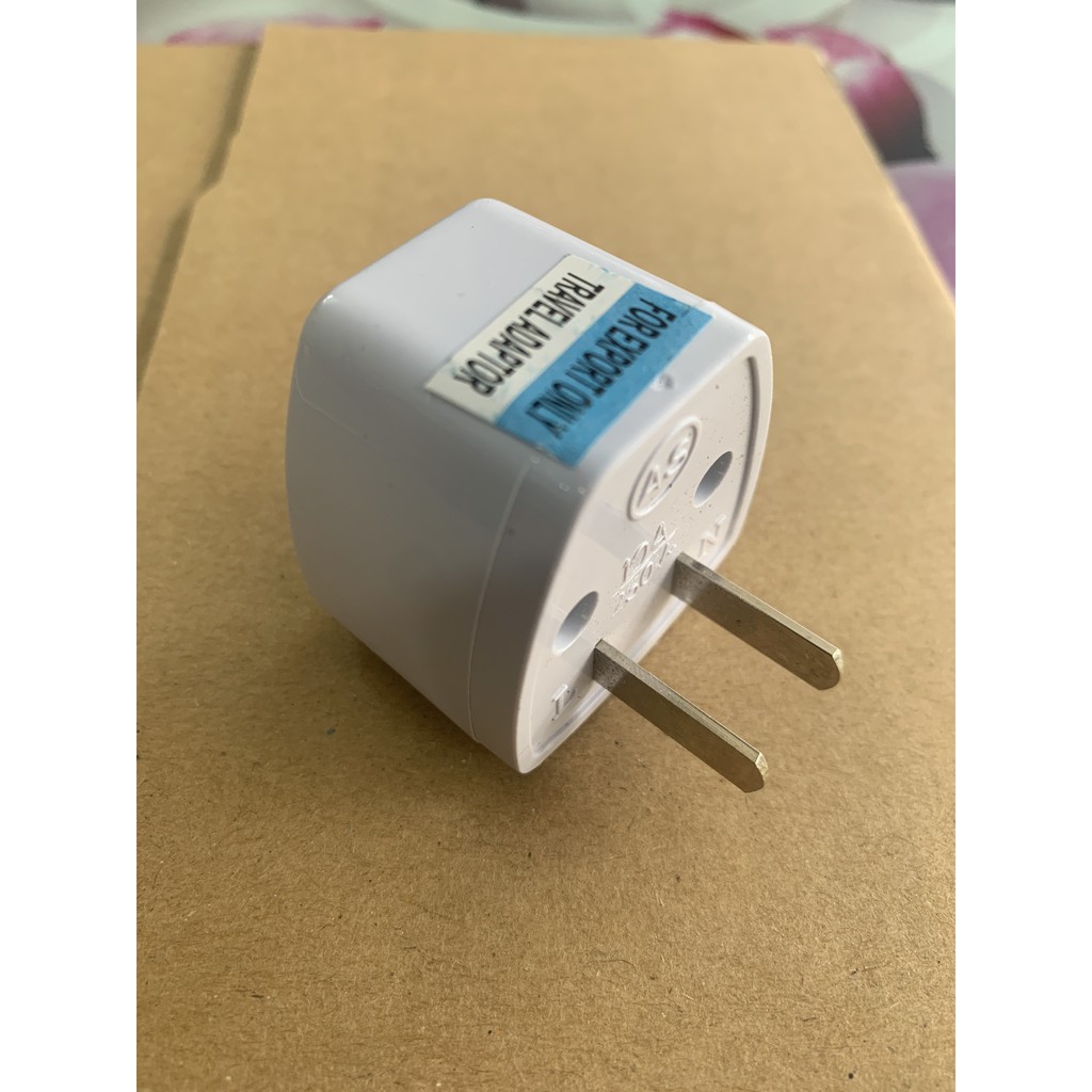 Travel Adapter Cốc chuyển đổi 3 chấu sang 2 châu adapter chuyển đổi 3 chân sang 2 chân cắm tròn hoặc dẹp phích cắm đổi c