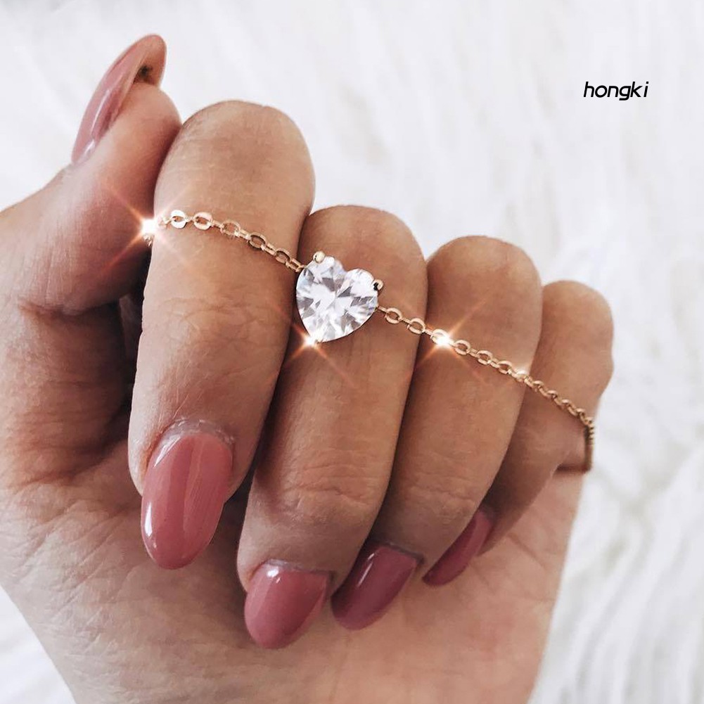 vòng cổ Hợp Kim Mặt Hình Trái Tim Đính Đá Zircon Thời Trang Cho Nữ