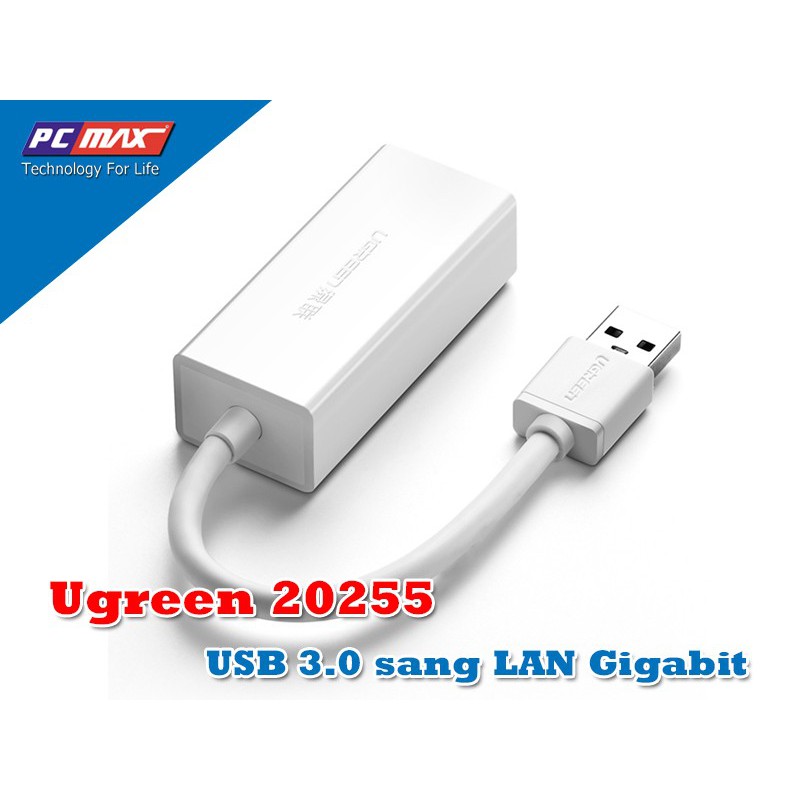 Cáp chuyển USB 3.0 sang LAN USB 3.0 to LAN tốc độ Gigabit Ugreen 20254 20255 20256 20257 50922- Hàng chính hãng