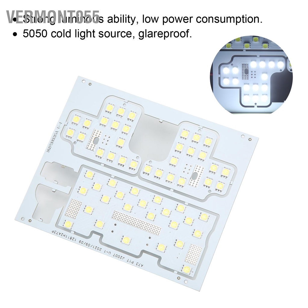 Vermont055 Đèn đọc sách nội thất ô tô 48SMD 12V 50000H Bảng điều khiển đèn trần LED màu trắng 5050 Phụ kiện cho RAV4 2006‑2012