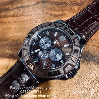 (Auth) ĐỒNG HỒ NAM GU.ESS  BROWN CROCODILE LEATHER