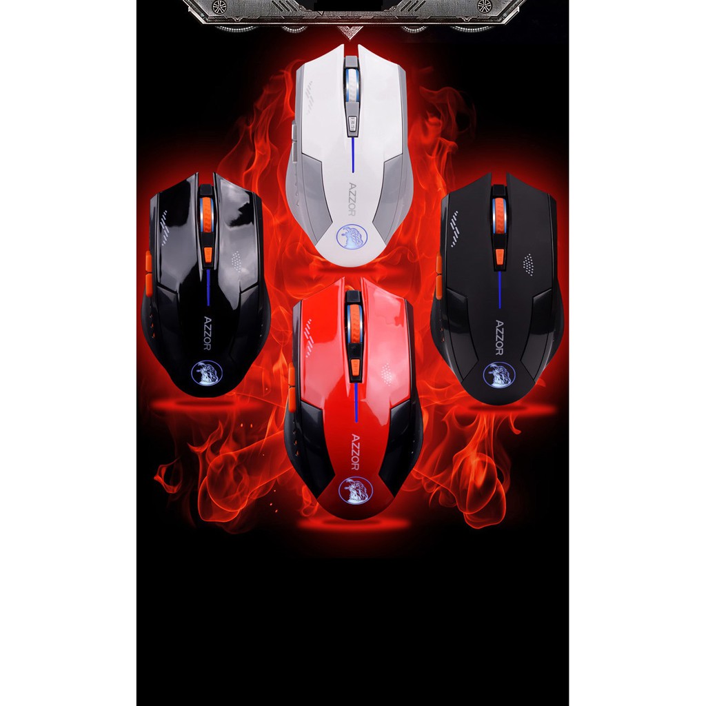 Chuột máy tính không dây tự sạc pin AZZOR EAGLE cực ngầu (Đen &Đỏ) | BigBuy360 - bigbuy360.vn