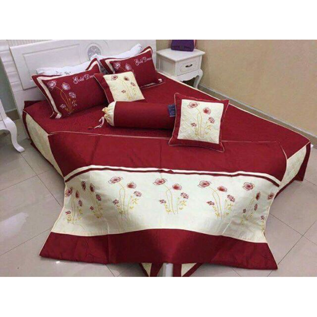 SET CHĂN GA GỐI SATIN THÊU CAO CẤP