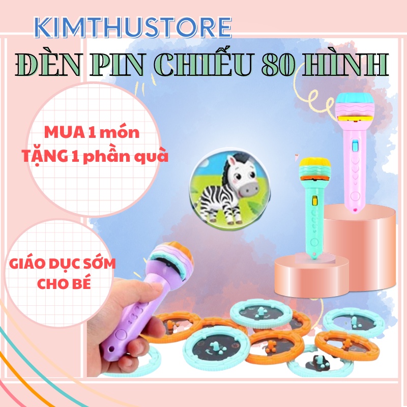 [ Qùa Tặng] Đèn Pin Chiếu 80 Hình Mẫu Mới Nhất 2022 - Giúp Giáo Dục Sớm Và Tăng Tính Khám Phá Cho Bé