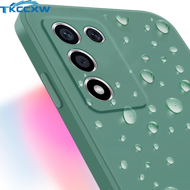 Ốp điện thoại viền silicon dẻo khung vuông sang trọng cho Realme 8i C25Y C21Y Q3T Q3S Narzo 30