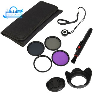 Camera Set UV FLD CPL ND4 58Mm Circular Polarizer Protector Polarizing Filter Kit + Lens Hood Ca