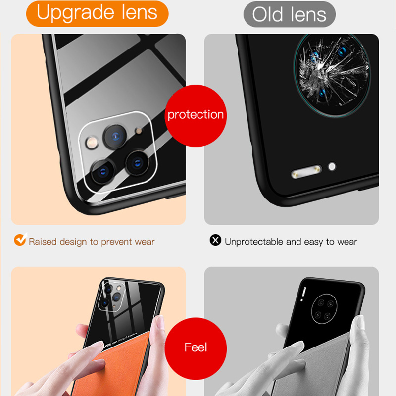Cứng Ốp Điện Thoại Da Pu Mặt Kính Từ Tính Bảo Vệ Máy Ảnh Cho Xiaomi Poco X3 Nfc X3 Pro X3