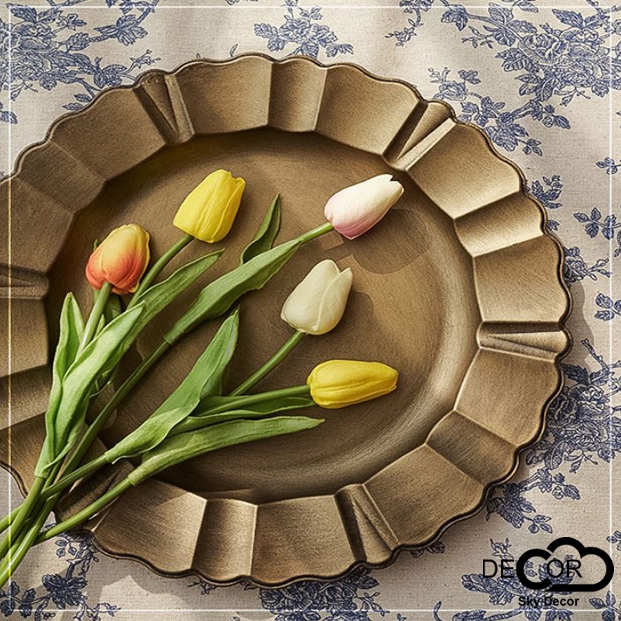 Khay Vintage tròn - Phụ kiện trang trí nhà cửa/cửa hàng - Đạo cụ chụp ảnh - SkyDecor