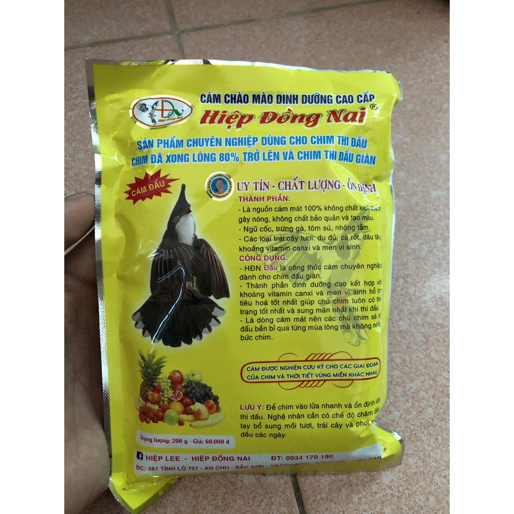 Cám chim chào mào dinh dưỡng cao cấp Hiệp Đồng Nai Cám Đấu gói 200g Phụ kiện  (Ricky bird shop)