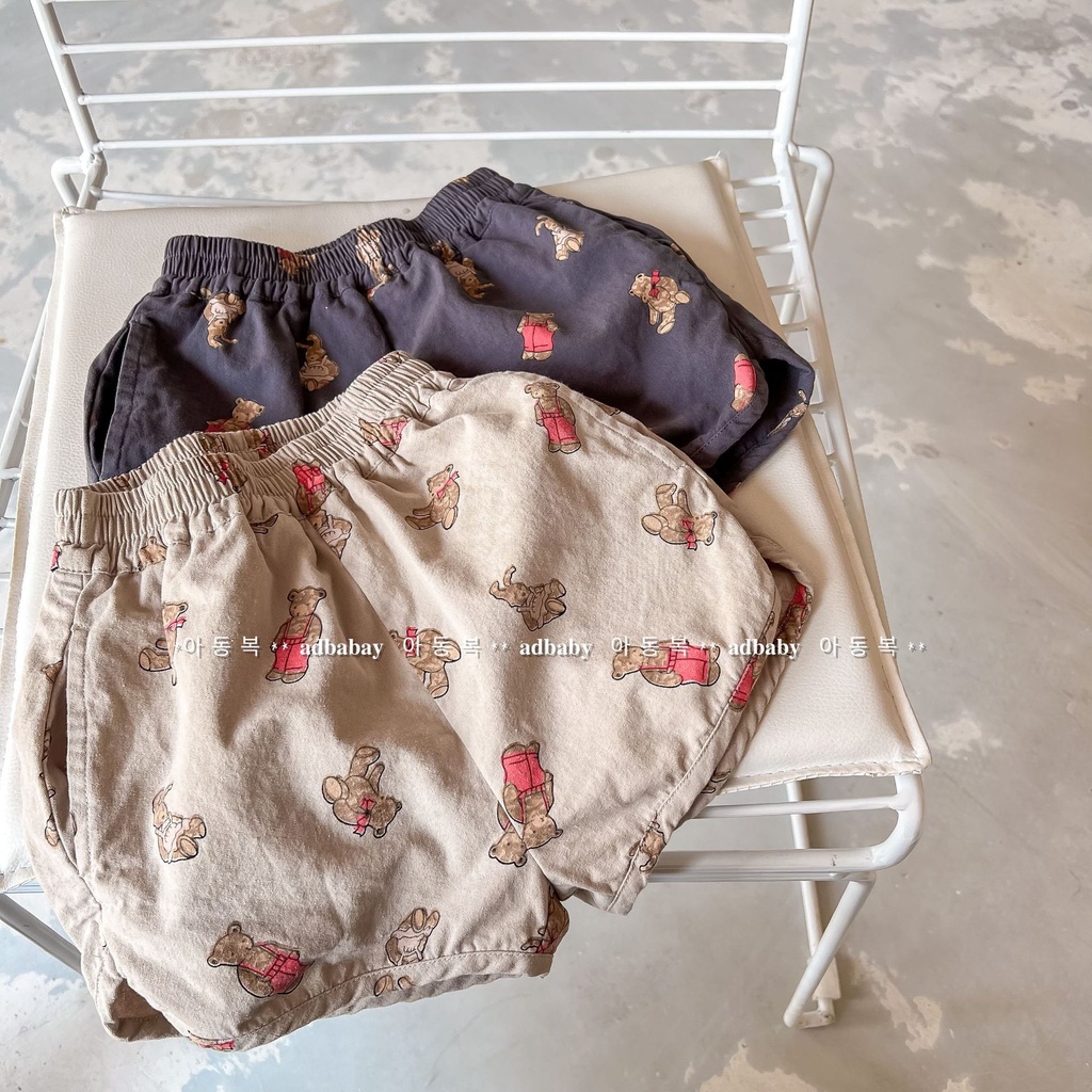 Bộ Áo Liền Quần Bằng Cotton Mềm Mại In Họa Tiết Hoạt Hình Chú Gấu Dễ Thương Thời Trang