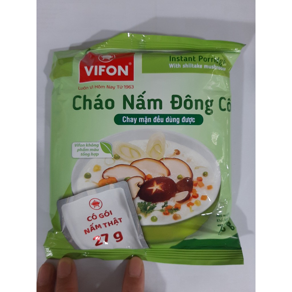 CHÁO CHAY (NẤM ĐÔNG CÔ 70g, RAU NẤM 50G)