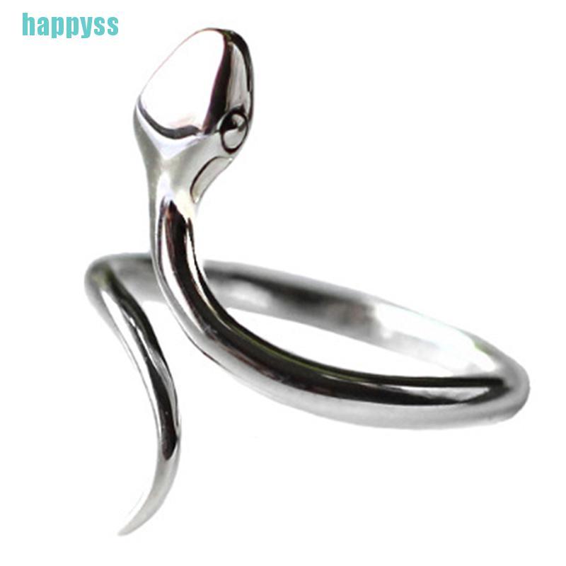 【hap】Zircon Snake Shape Open Women's Ring Exaggeration Jewelry Luxury Wedding Party