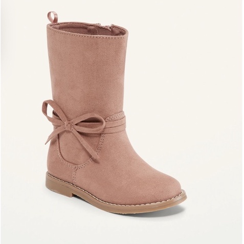 Boot bé gái da lộn hồng phối nơ