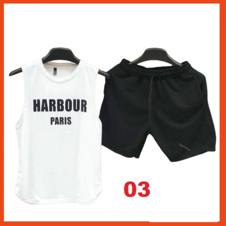 Đồ bộ nam thể thao ngắn tay, đồ mặc nhà chất thun mát mịn màu trắng nhiều mẫu tp_shop_87 ms0105