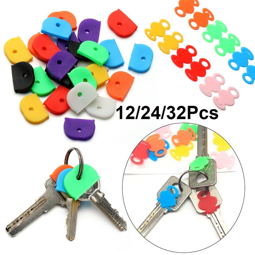 Set 12 / 24 / 32 Vòng Silicon Gắn Chìa Khóa Nhiều Màu Sắc Thời Trang