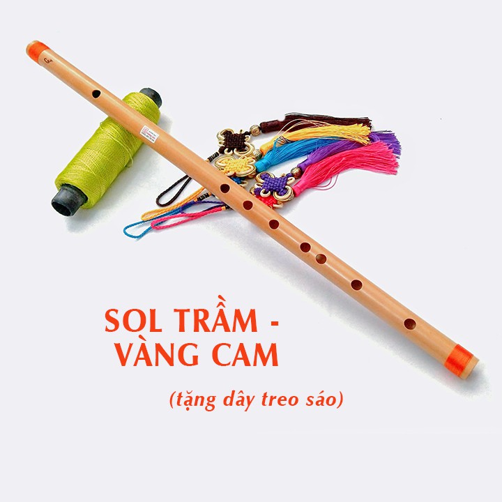 Sáo trúc chuẩn âm HL59 Tone Sol trầm G4 giá rẻ, tặng kèm dây treo sáo trúc- ngọc bội như ý (màu ngẫu nhiên)