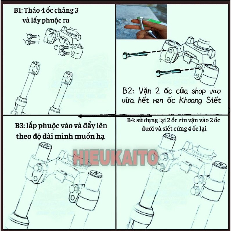 Ốc hạ phuộc cho Winner X v1 , Exciter 150 155, Wave @ 2021....