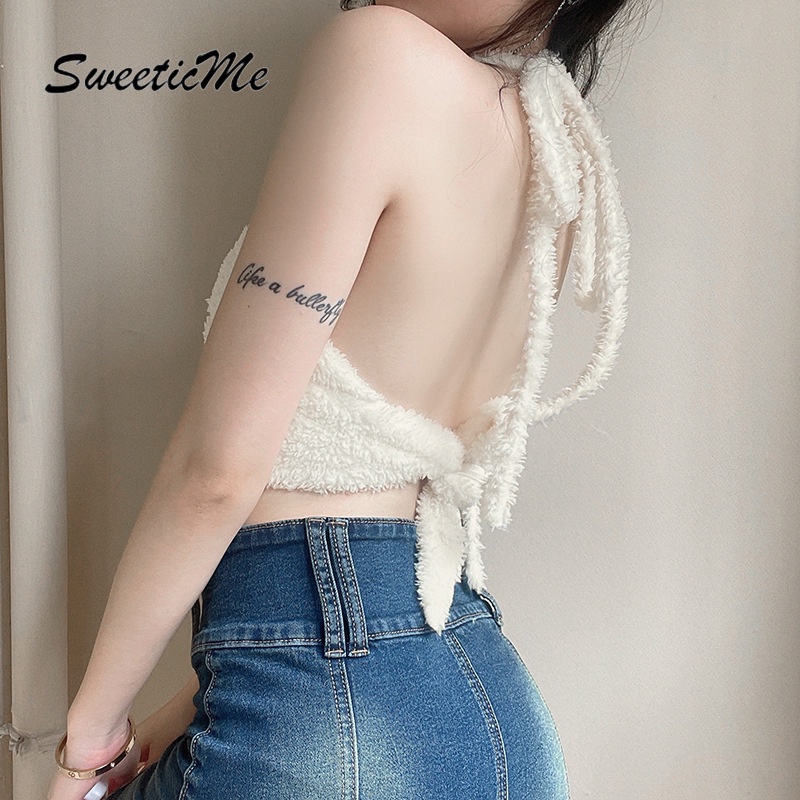 Áo kiểu yếm vải cotton đính hạt kim cương hình trái tim SweeticMe dành cho nữ thời trang 2022 | BigBuy360 - bigbuy360.vn