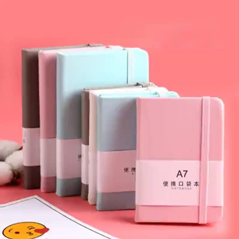 Sổ ghi chép MILASO sổ tay bìa da PU trơn A6 A7 96 trang tiện dụng SN-001389