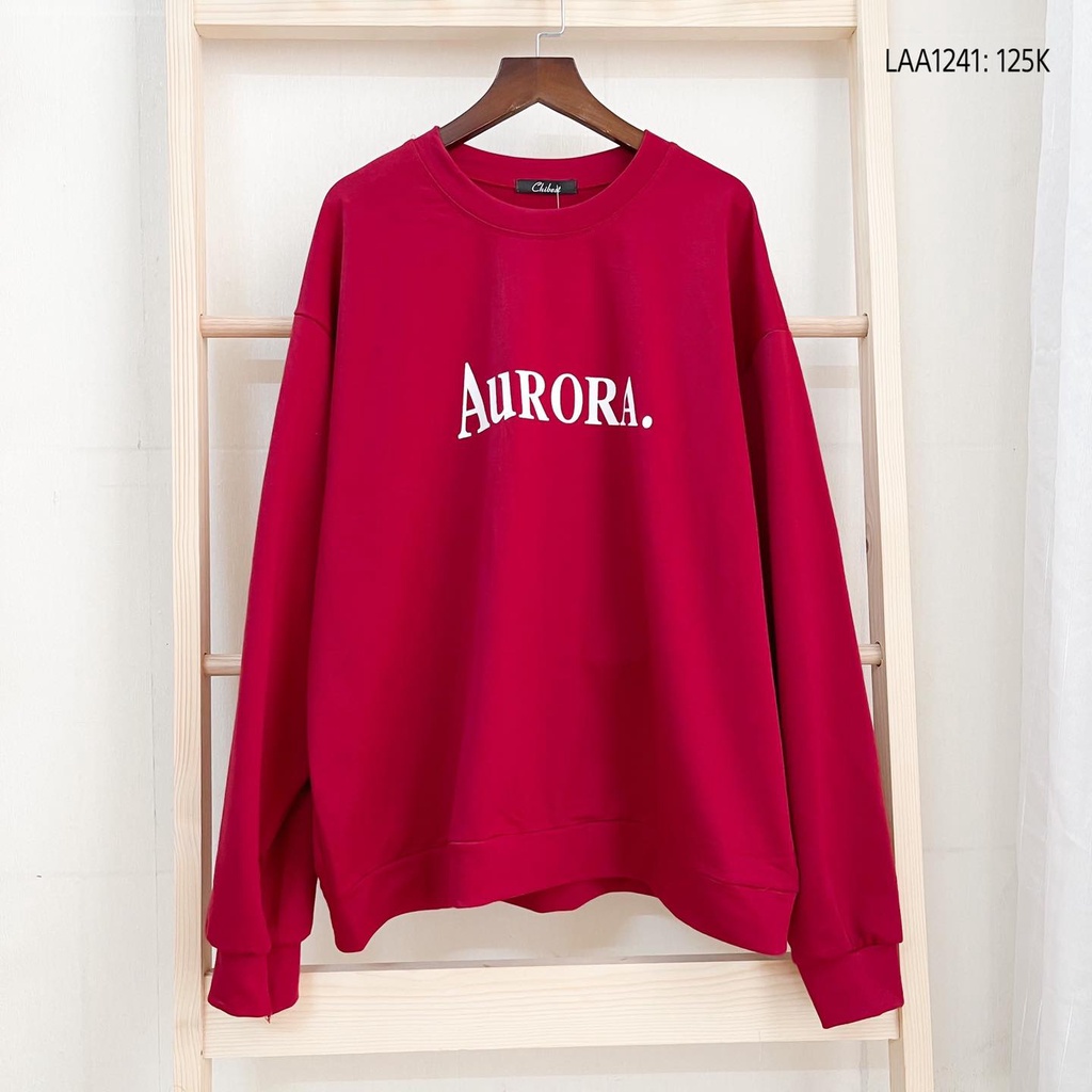 Áo hoodie nữ cổ tròn tay dài bo đỏ da cá CHIBEST LAA1241 | BigBuy360 - bigbuy360.vn