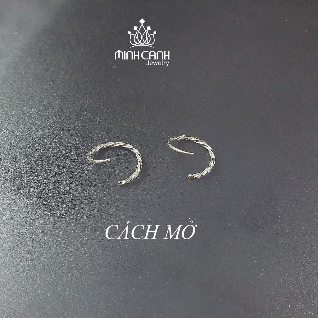 Khuyên Tai Bạc Tròn Xoắn Chốt Cài - Minh Canh Jewelry