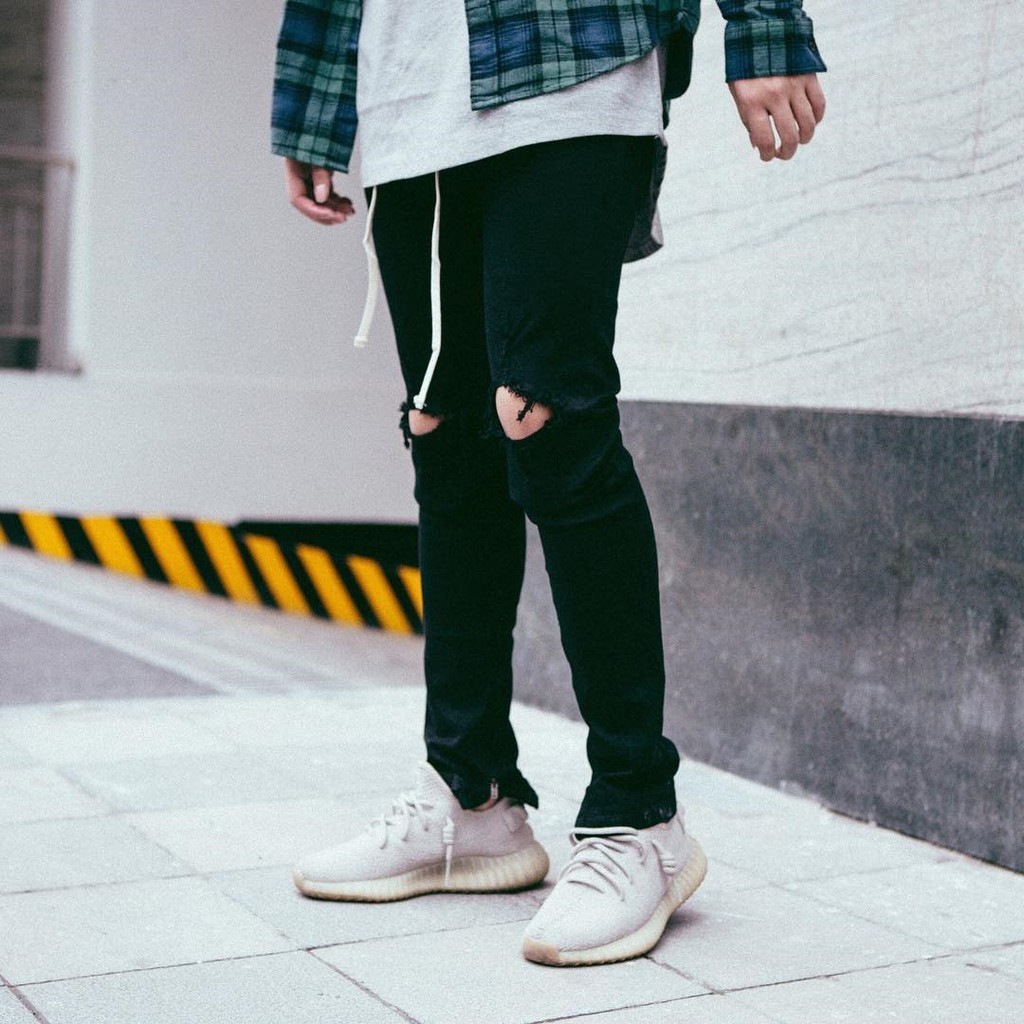 Quần Jean Đen Nam Zipper Streetwear Cao Cấp LAZY BOUTIQUE Màu Đen Trơn - Form Slimfit - Có Zip Jean Thun Co Giãn. | BigBuy360 - bigbuy360.vn