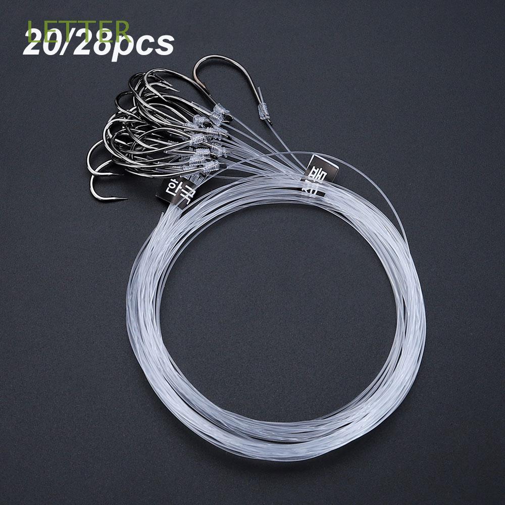 Bộ 20/28 móc câu cá bằng thép cacbon siêu bền tích hợp dây câu tiện dụng