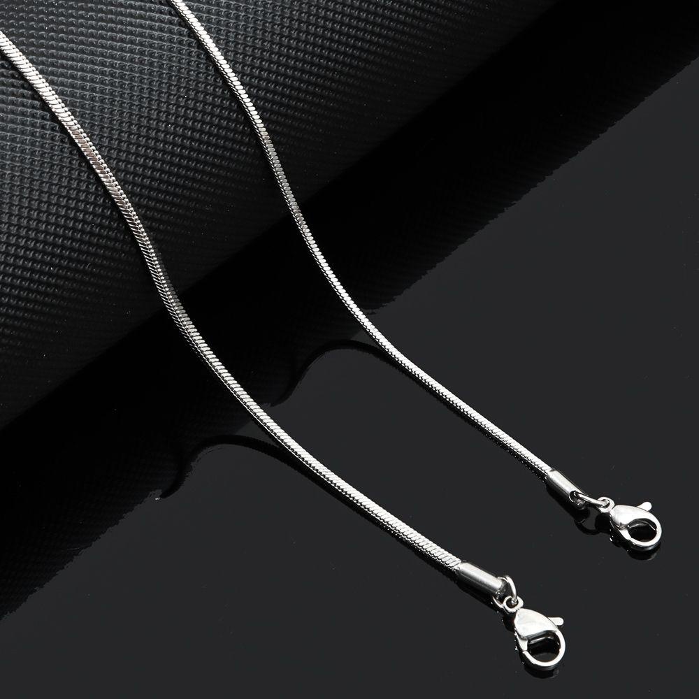 Vòng cổ Thép Không Gỉ 2mm Màu Sắc Bạc Phong Cách Hip Hop