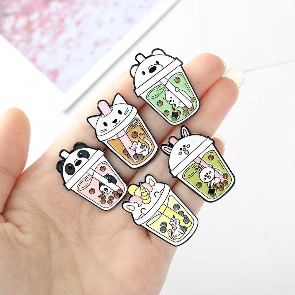 Ghim Cài Áo Hình Trà Sữa Hoạt Hình Dễ Thương Dành Cho Nam Và Nữ