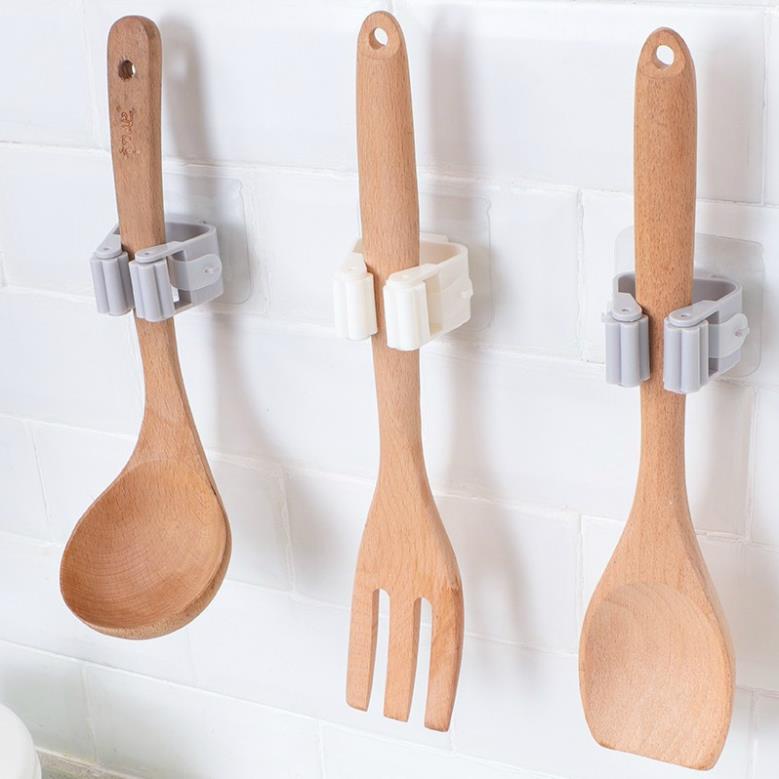 Móc Dán cường kẹp giữ cây lau nhà, móc treo chổi chịu lực 6kg
