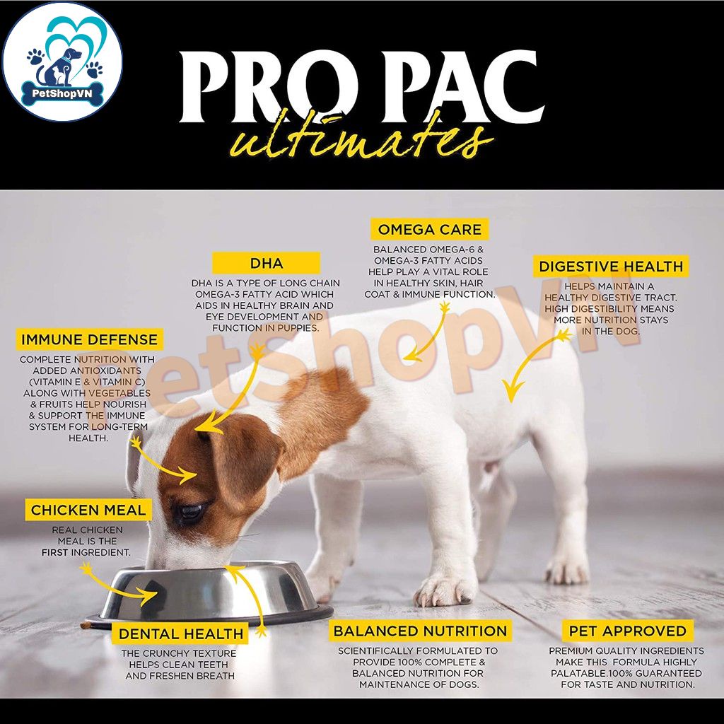 Thức Ăn Cho Chó Con Và Chó Mẹ Giống Lớn Hạt PROPAC ULTIMATES LARGE BREED PUPPY Bao 20Kg Vị Thịt Gà & Gạo Lứt