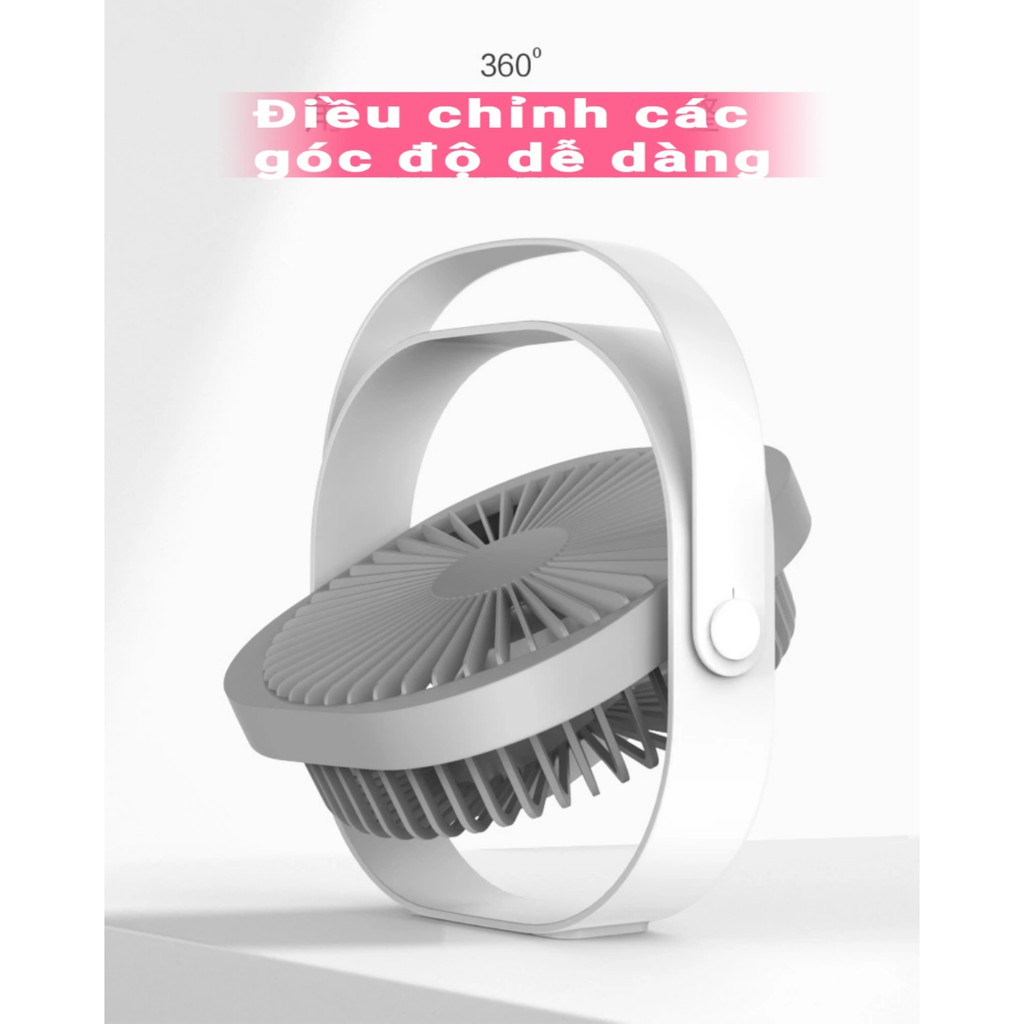 (Rẻ nhất sàn) Quạt tích điện mini cao cấp không dây cổng USB | BigBuy360 - bigbuy360.vn