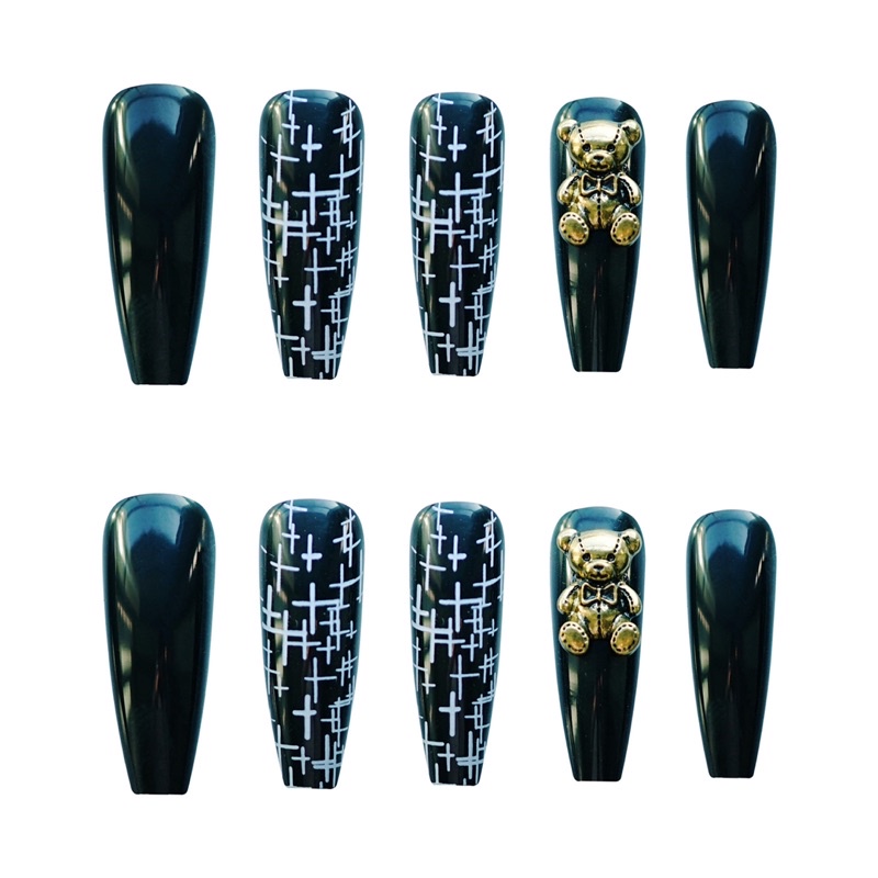 Set 24 móng giả D330 đính đá cao cấp