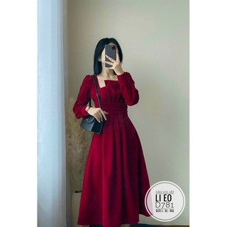 Bigsize Đầm xòe xếp li eo D781