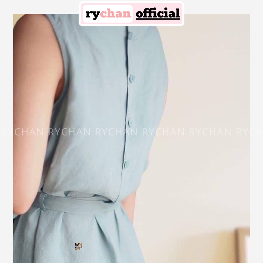 Đầm Xòe Sát Nách Dáng Dài Buộc Eo Ba Màu  - DX843