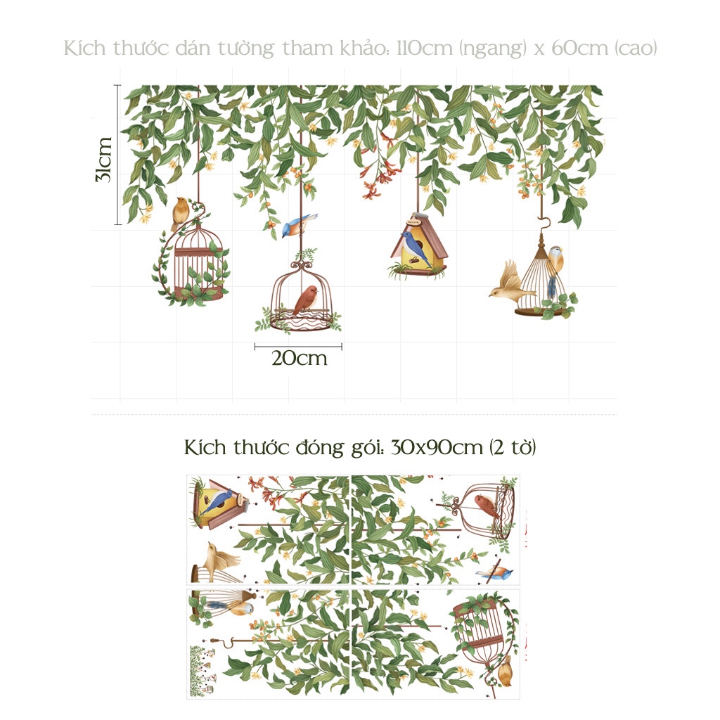 Decal Dán Tường Trang Trí Nhà Cửa, Tranh Dán Tường Có Sẵn Keo C18