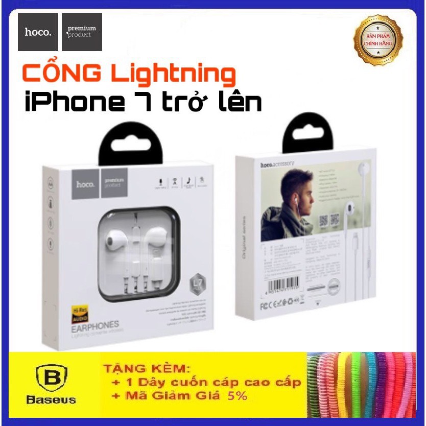 Tai Nghe IphoneCAO CẤPTai Nghe Hoco Chân Lightning L7 PLUS Dành Cho Các Dòng Iphone 7,8,X,XS,11,11PRO...