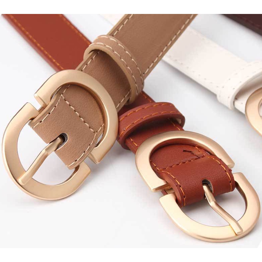 Thắt Lưng Nữ Thời Trang Mặt Khóa Kim Loại Hình Oval Chất Liệu Da PU TL010 ShopMaySG Dây Lưng Nữ, Dây Nịt Nữ
