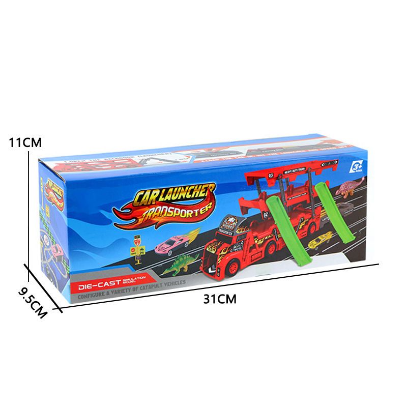 Đồ chơi xe container 3 tầng chở xe con